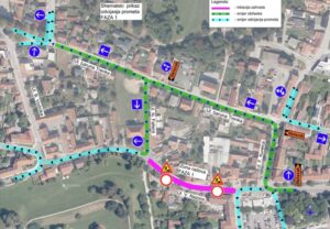 Privremena regulacija prometa u Nazorovoj, Kurelčevoj i Trenkovoj ulici te Fallerovom prolazu