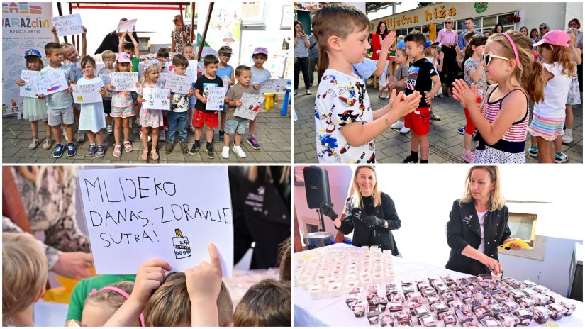 Mliječna pustolovina na placu: najmlađi kroz igru učili o važnosti mlijeka u prehrani