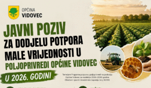 Općina Vidovec potiče izravnu prodaju i certificiranje poljoprivrednih proizvoda
